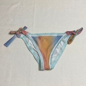 PILYQ PLATINUM by Solange Ferrari Crochet Trim Tie Full Bikini Bottom Size L